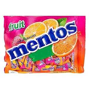 Mentos Foodkoncept チューイミント各種フレッシュミックスフルーツキャンディー、オレンジ/ストロベリ..