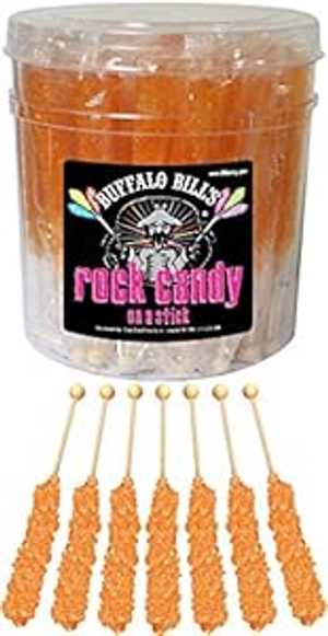 バッファロー・ビルズ オレンジ ロック キャンディ オン ア スティック (36カラットのタブ オレンジ色..