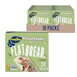 Wasa Rosemary & Sea Salt Flatbread Thins, 6.7 oz (Pack of 10), Cracker...