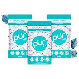 PUR Gum Aspartame Free Chewing Gum 100% Xylitol Natural Wintergreen Fl...