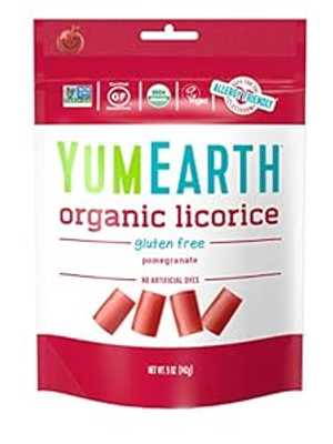 YumEarth Organic Gluten Free Pomegranate Licorice, 5 Ounce, 6 pack- Al...