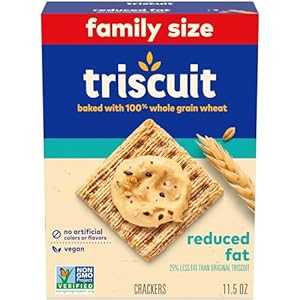 Triscuit Reduced Fat Whole Grain Wheat Crackers, Vegan Crackers, Famil...