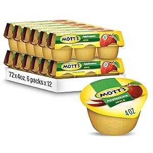 Mott's Applesauce, 4 Oz Cups, 72 Count (12 Packs Of 6), No Artificial Flavors, Good Source Of Vi..