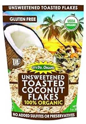 Let's Do オーガニック無糖トーストココナッツフレーク、7オンス(12個パック) Let's Do Organic Unsweetened Toasted Coconut Flakes, 7 Ounce (Pack of 12)