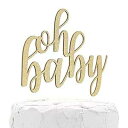 NANASUKO ベビーシャワーケーキトッパー - oh baby - 両面ゴールドグリッター - プレミアム品質 米国製 NANASUKO Baby Shower Cake Topper - oh baby - Double Sided Gold Glitter - Premium Quality Made in USA(4)