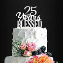シルバーアクリル 25 年祝福ケーキトッパー、25 歳の誕生日ケーキトッパー、25 周年結婚記念日ケーキトッパー (シルバー祝福) Generic Silver...