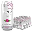 Steaz Organic Iced Green Tea Brew, Zero Calorie Raspberry, 16 Fl Oz, Pack of 12