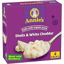 Annie’s 6 Ounce (Pack of 4), White Cheddar, Annie s White Cheddar Shells Macaroni & Cheese Dinner with Organic Pasta, 4 Ct, 6 OZ Boxes