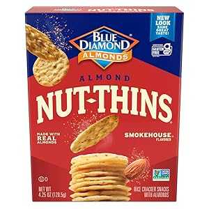 Blue Diamond Almonds Nut-Thins Cracker Crisps, Smokehouse, 4.25 Ounce (Pack of 12)