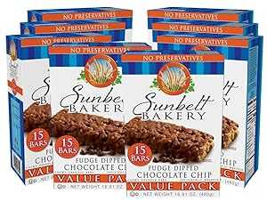 Sunbelt Bakery Fudge Dipped Chocolate Chip Chewy Granola Bars, 120-1.1...