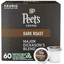 Peet's Coffee、キューリグ醸造所用ダークロースト K カップ ポッド - メジャー ディッカソン ブレンド 60 カウント (K カップ ポッド 10 個入り 6 箱) Peet's Coffee, Dark Roast K-Cup Pods for Keurig Brewers - Major Dickason's Bl