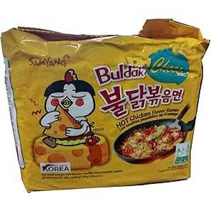Fusion Select 2016 new Samyang Ramen / Spicy Chicken Roasted Stir Buldak Noodles Cheese Flavor, 4.93 oz (Pack of 10)