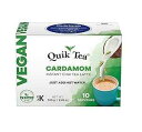 QuikTea ビーガン カルダモン インスタント チャイ ティー ラテ - 10 カウント シングル ボックス - 便利で簡単なアーユルヴェーダの乳製品不使用の代替品 - すべて天然の非遺伝子組み換えスーパーフード Quik Tea QuikTea Vegan Cardamom Instant Cha
