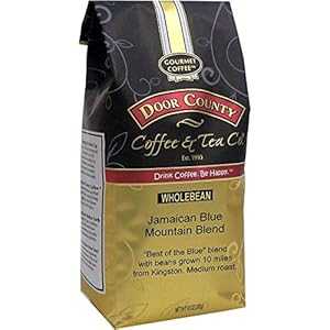 Door County Coffee、ジャマイカ ブルー マウンテン ブレンド、ミディアム ロースト、全粒コーヒー、10 オンス バッグ Door County Coffee & Tea Co. Door County Coffee, Jamaican Blue Mountain Blend, Medium Roast, Whole Bean Coffee,