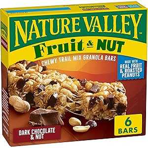 Nature Valley Chewy Fruit and Nut Granola Bars, Dark Chocolate Nut, 6 ...