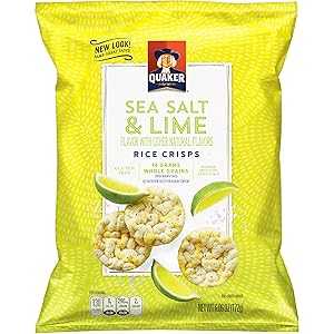 Quaker Rice Crisps, Sea Salt & Lime, 6.06 oz Bag, Pack of 6 (Pack May Vary)