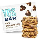 The YES Bar Dark Chocolate Chip Plant Based Protein, Decadent Snack Bar Vegan, Paleo, Gluten Free, Dairy Free, Low Sugar, Healthy Snack, Breakfast, Low Carb, Keto Friendly (Pack of 6)