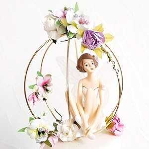 Aprildecember666 Fairy Garden Houses Cake Topper, DIY Birthday Wedding Cake Decoration- Set of 5 - Fairy, Flower, Gold Hollow Out Ball, LED light and Food Contact Safe Doll Base Aprildecember666 Fairy Garden Houses Cake Topper, DIY Birthday Wedding Cake Decoration- Set of 5 - Fairy, Flower, Gold Hollow Out Ball, LED light and Food Contact Safe Doll Base