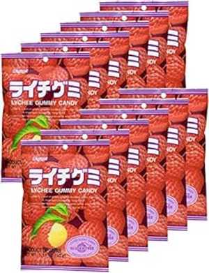 春日井ライチグミキャンディ 3.59オンス (12パック) Kasugai Lychee Gummy Candy 3.59oz (12 Pack)
