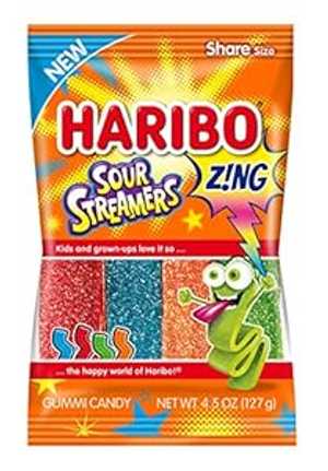 楽天Glomarketハリボー グミ キャンディ、Z!NG サワー ストリーマー、4.5 オンス バッグ（12個入り） Haribo Gummi Candy, Z!NG Sour Streamers, 4.5 oz. Bag （Pack of 12）