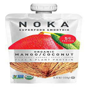 NOKA スーパーフード パウチ (マンゴー ココナッツ) 12 パック | 100% オーガニック フルーツと野菜の..