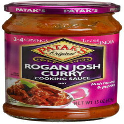 Patak's Rogan Josh J[ NbLO\[XAzbgA15 IX KXr (6 pbN) Patak's Rogan Josh Curry Cooking Sauce, Hot, 15-Ounce Glass Jars (Pack of 6)
