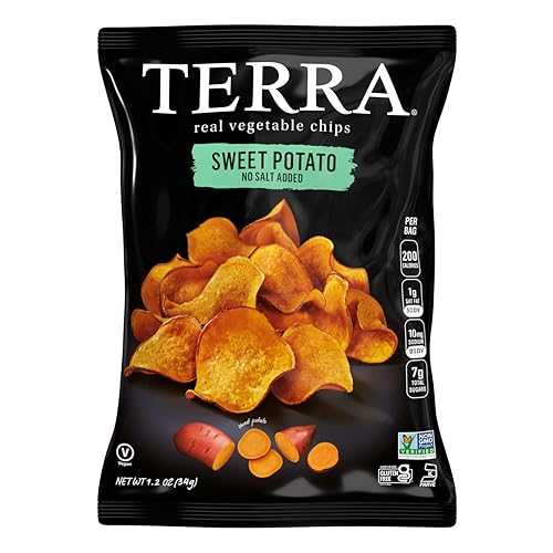 Terra Sweet Potato Vegetable Chips - Gluten Free Snacks, No Salt Added, 1.2 Oz (Pack of 24)(4)
