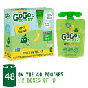 GoGo squeeZ アップルソース オン ザ ゴー、アップル バナナ、3.2 オンス (48 パウチ)、グルテンフリー、ビーガン対応、ヘルシースナック、無糖アップルソース、再密閉可能、BPA フリーパウチ GoGo squeeZ Applesauce on the Go, Apple Banana, 3.2