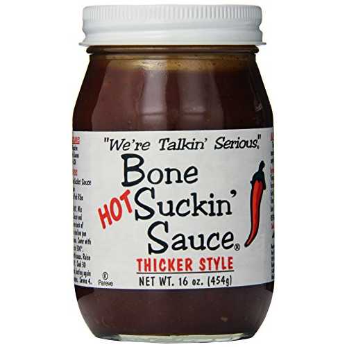 Bone Suckin グルメフーズ BBQ ソース、濃厚ホット、16 オンス Bone Suckin' Bone Suckin Gourmet Food..
