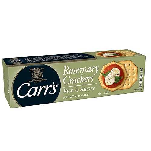 Carr's Crackers, Baked Snack Crackers, Party Snacks, Rosemary, 5oz Box (1 Box) Carr's Crackers, ..