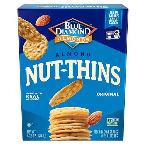 Blue Diamond Almonds Nut Thins Gluten Free Cracker Crisps, Original, 4.25 Ounce (Pack of 12)