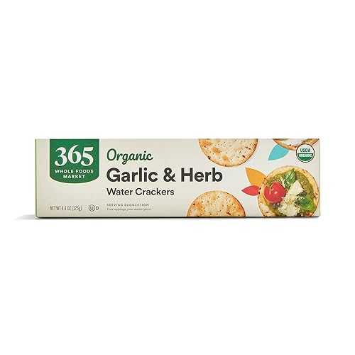 365 by Whole Foods Market, Organic Garlic And Herb Water Crackers, 4.4 Ounce