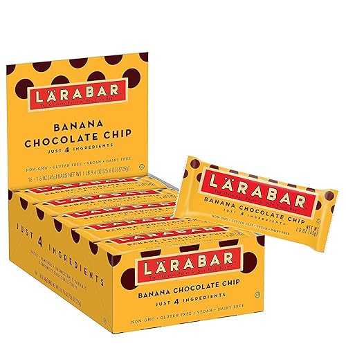 LÄRABAR Larabar Banana Chocolate Chip, Gluten Free Vegan Fruit & Nut Bars, 16 ct