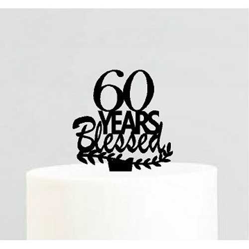 楽天Glomarket60歳の誕生日記念祝福年ケーキデコレーショントッパー CakeSupplyShop 60th Birthday Anniversary Blessed Years Cake Decoration Topper