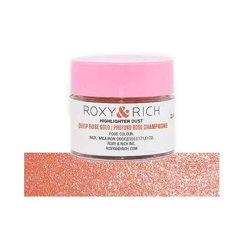 Roxy & Rich Highlighter Dust Food-Decoration Powder Color - Deep Rose Gold 2.5 Grams