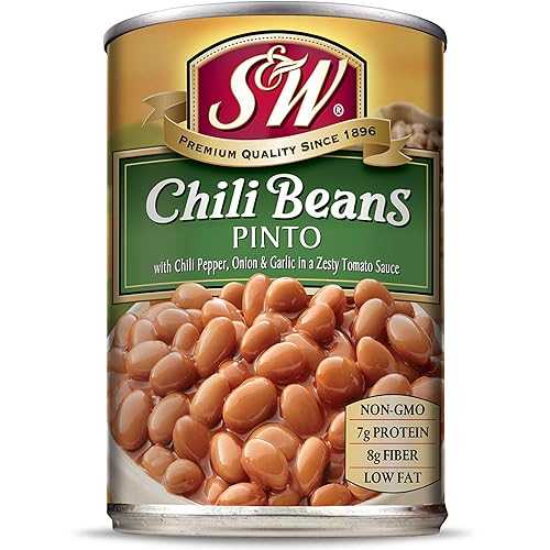 S & W, Pinto Chili Beans, 15.5 Ounce Can (Pack Of 6)