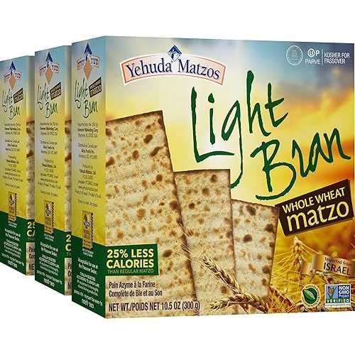 Yehuda Matzos - Light Whole Wheat Bran, Kosher for Passover, 10.5 Once (Pack of 3)