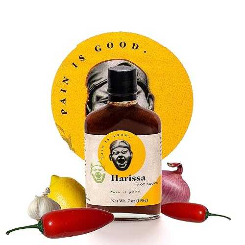 Pain is Good is Good - Harissa Hot Sauce - 7oz Bottle - Made in USA - All Natural Ingredients, Non-GMO, Gluten-Free, Sugar-Free, Vegetarian, Keto - Pack of 1