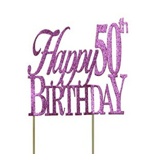 All About 詳細 ピンク ハッピー 50 歳の誕生日ケーキ トッパー All About Details Pink Happy-50th-birthday Cake Topper