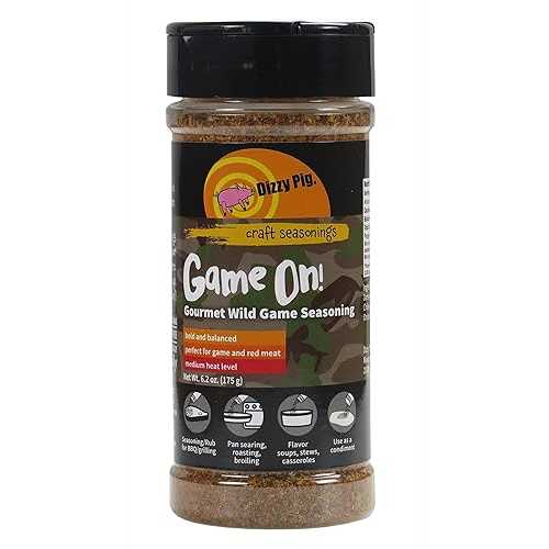 Dizzy Pig Game On! Wild Game Gourmet Seasoning Rub (8oz Shaker) - Seasons 30+lbs of Food - Hand ..