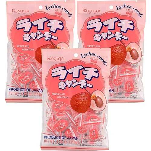 春日井ハードキャンディ ライチ 4.05オンス (3個パック) 春日井製菓 Kasugai Hard Candy Lychee, 4.05 ..