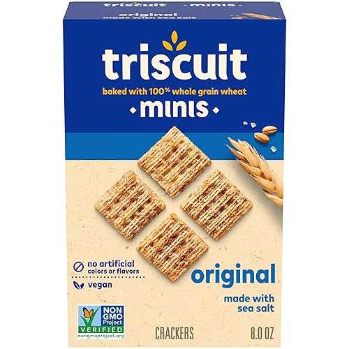 Triscuit Minis Original Whole Grain Wheat Crackers, Vegan Snacks, Snack Crackers, 8 oz Mondelez International Triscuit Minis Original Whole Grain Wheat Crackers, Vegan Snacks, Snack Crackers, 8 ozのサムネイル