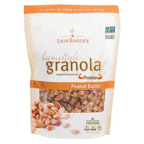 Erin Baker's Homestyle Granola - Peanut Butter, Ancient Grains, Vegan, Non-GMO Cereal - 12 Ounce..