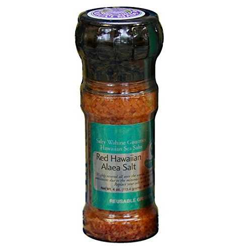Salty Wahine グルメ ハワイアン シー ソルト、レッド ハワイ​​アン アレア ソルト、4 オンス 再利用可..