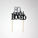 ڍׂɂĂׂCAT80YL80N-ĂP[Lgbp[A1PCA80΂̒aAp[eB[̑ALLubNiubNVo[jA6 x 8 All About Details CAT80YL 80-Years-Loved Cake Topper, 1PC, 80th Birthday, Party Decor, Glitter