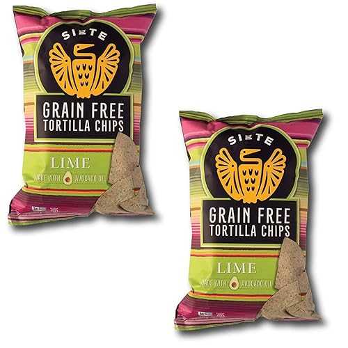 Siete ライム グレインフリー トルティーヤチップス、5 オンス袋、2 パック Siete Lime Grain Free Tor..