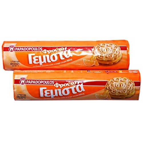 Papadopoulos Sandwich Cookies with 2 Pack Orange Filling