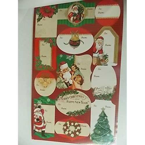 クリスマス ラップ ギフト タグ - 剥がして貼る - プレゼント用ラベルに貼り付け (52) Michael's Kandy Christmas Wrap G...