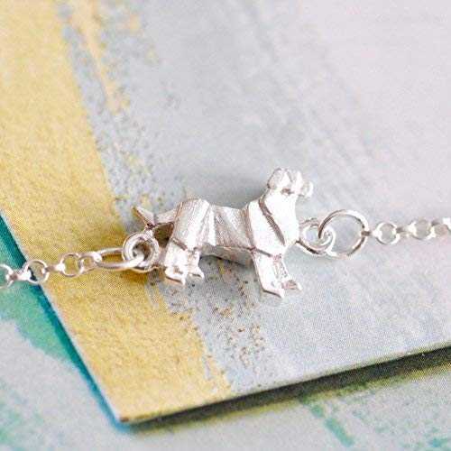 Origami Dog チャーム ブレスレット (スターリングシルバー 925) Jamber Jewels Origami Dog Charm Bra..