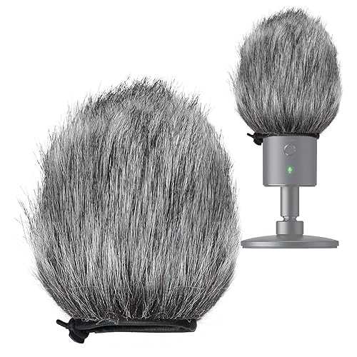 SUNMON Razer Seiren X Furry Windscreen Muff, Mic Pop Filter/Shield Wind Cover fits Razer Seiren X USB Condenser Streaming Microphone